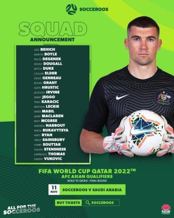 开云-澳大利亚公布24人名单 四名本土球员回归穆伊落选